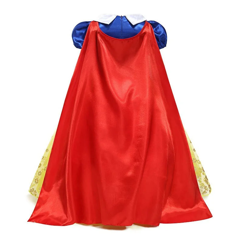 Red cape with blue top and yellow trim on a white background