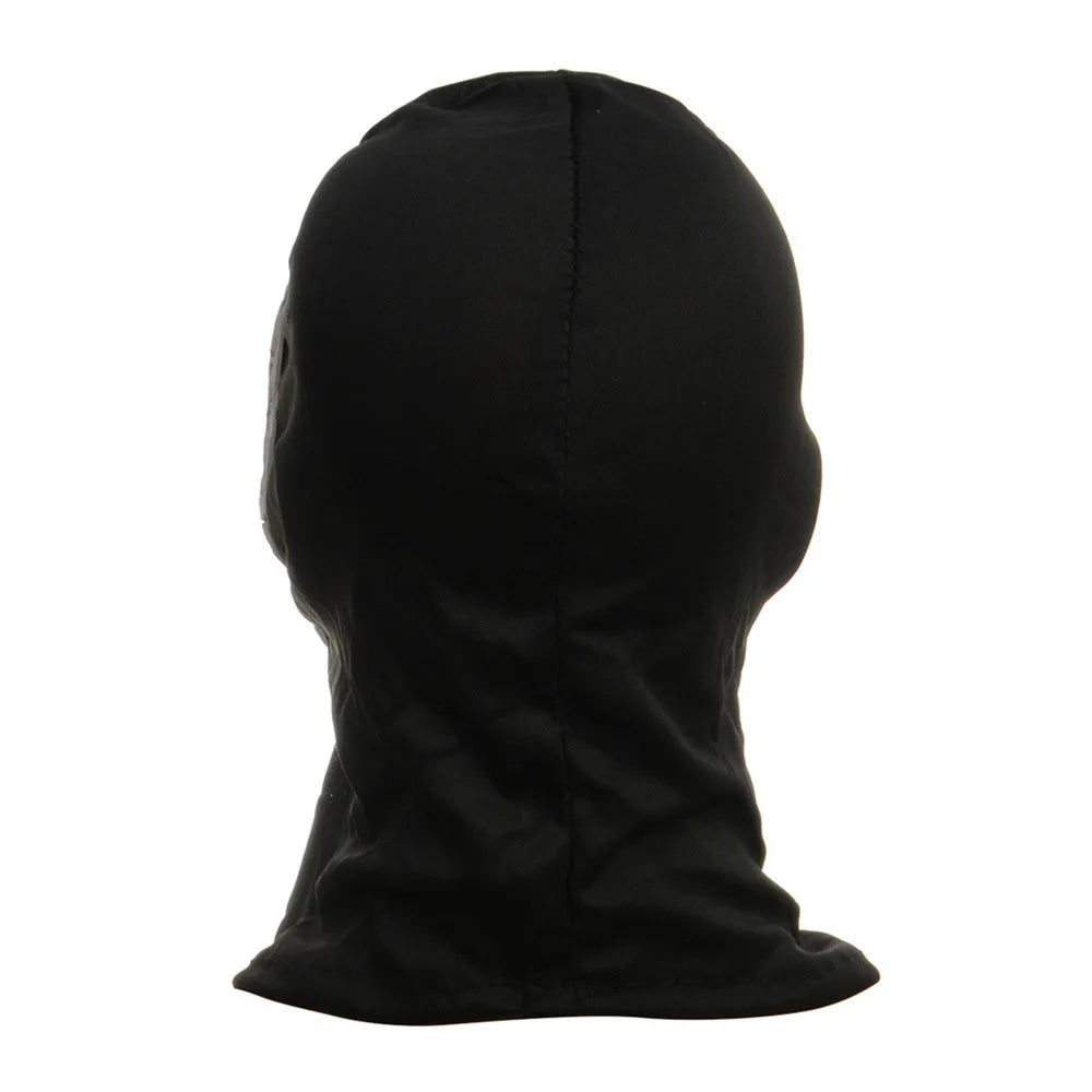 Black hooded balaclava on a white background